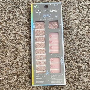 Dashing Diva Gloss Ultra Shine Gel Press-On Nails - Pink Glitter